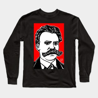 FRIEDRICH NIETZSCHE ink and acrylic portrait Long Sleeve T-Shirt